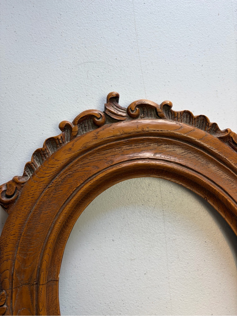 Antique Ornate Wood Oval Mirror Photo Frame 8x10 Rococo Baroque Victorian Decor - Picture 3 of 11